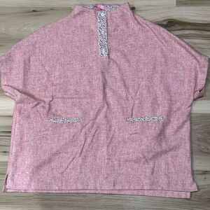 Bisby Pink Wool Cape Pullover Girls Large